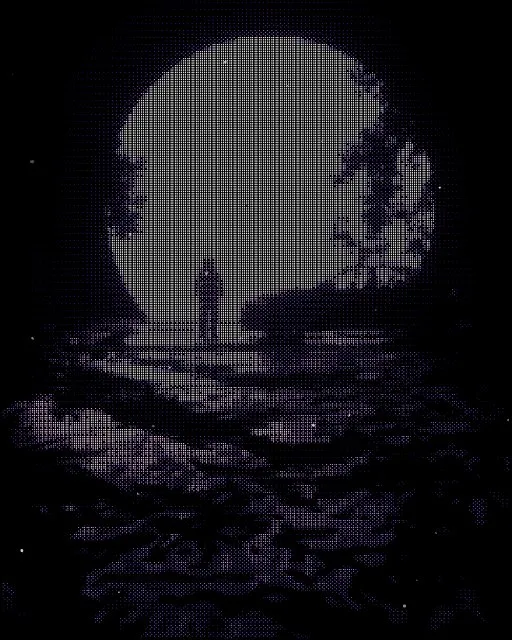 The same ASCII art with the Film Dust effect