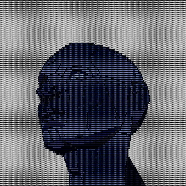 ASCII art before the Pixelate effect