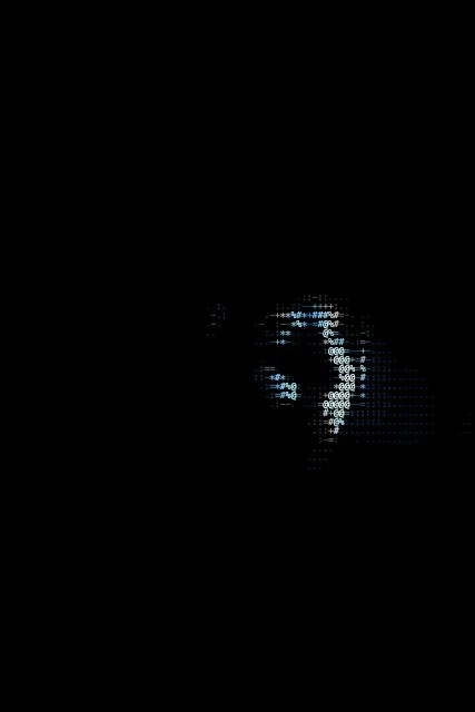 The same ASCII art with the Vignette effect