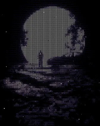 The Film Dust effect applied to ASCII art