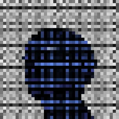 The Pixelate effect applied to ASCII art