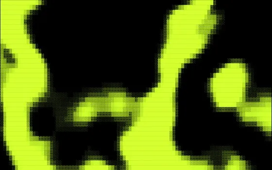 The Drift shader as block-character ASCII art in black and lime