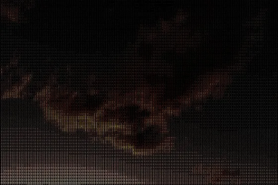 The same landscape as braille dots