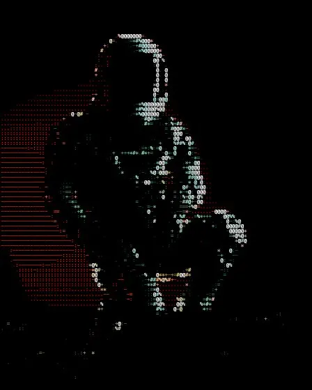 A photo as ASCII art with the Standard character set