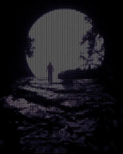Moon Walk converted to Braille style ASCII art