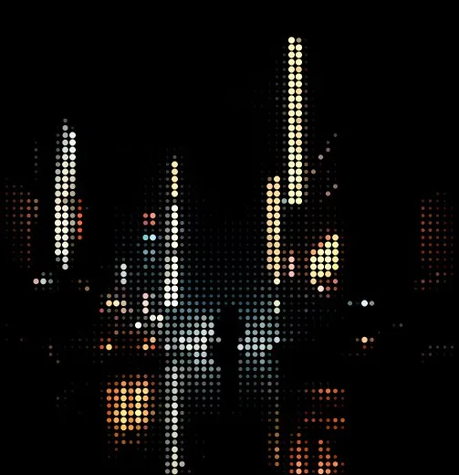 Neon Street converted to Dots style ASCII art