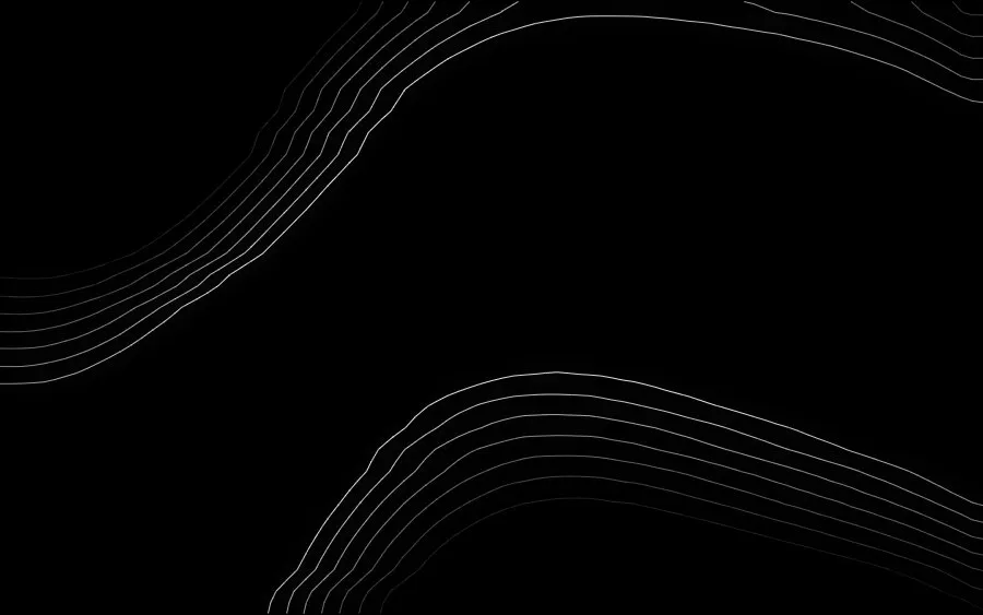 The Contour Waves recipe: A slow swell shader traced as glowing topographic contour lines in monochrome, with a wave animation. Animated.