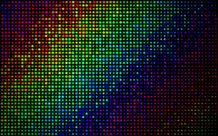 The Disco Aurora recipe: An animated aurora gradient through pulsing rainbow dots with bloom, a touch of fringing and a vignette. Animated.