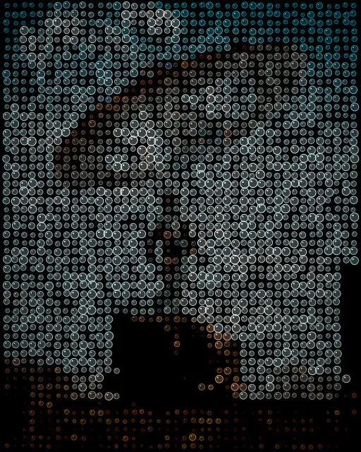 Ring Planet converted to Bubbles style ASCII art