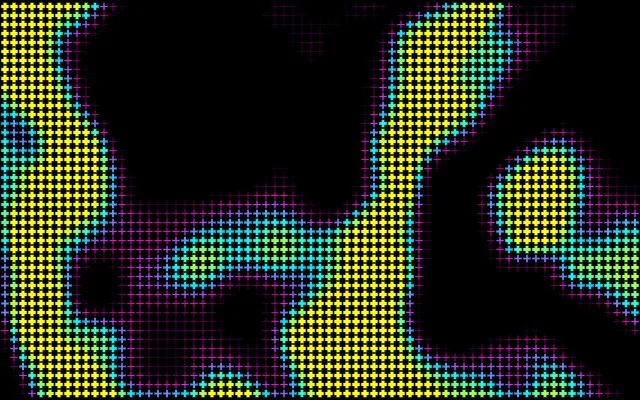 An animated shader rendered in the Cross style