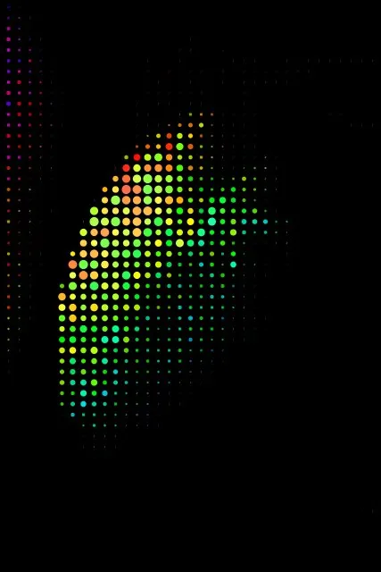 Helmet converted to Disco style ASCII art