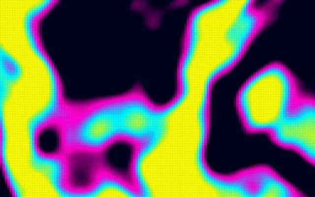 An animated shader rendered in the Half Blocks style