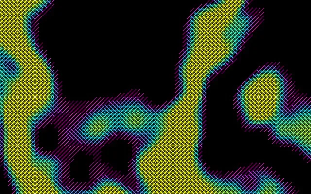 An animated shader rendered in the Hatching style