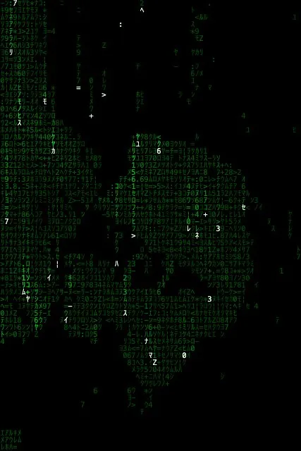 Visor converted to Matrix style ASCII art