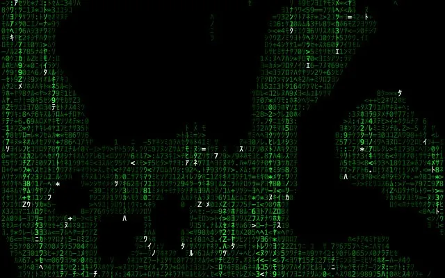 An animated shader rendered in the Matrix style