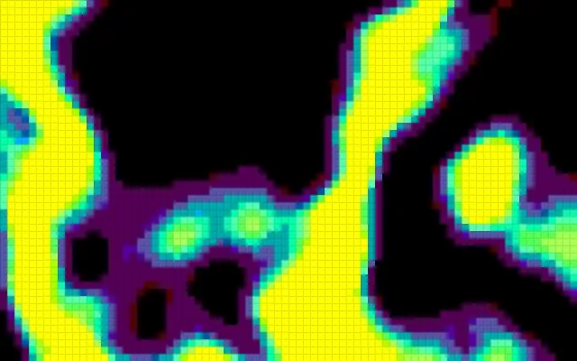 An animated shader rendered in the Pixel Art style