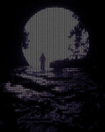 Moon Walk converted to Braille style ASCII art