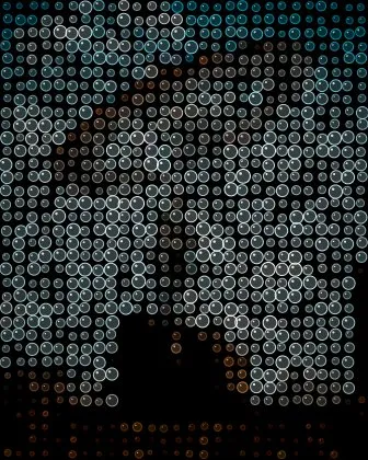 Ring Planet converted to Bubbles style ASCII art