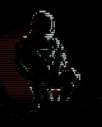 Red Suit converted to Characters style ASCII art