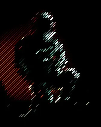 Red Suit converted to Diagonal style ASCII art