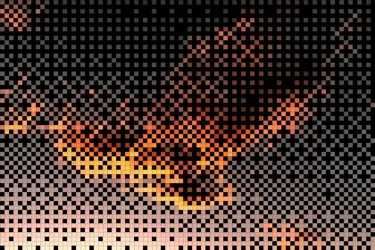 Ember Clouds converted to Dither style ASCII art
