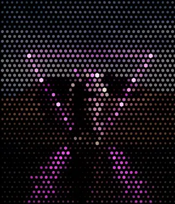 Neon Triangle converted to Hexagons style ASCII art