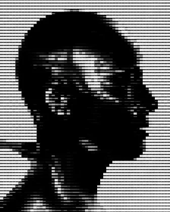 Chrome Head converted to Lines style ASCII art