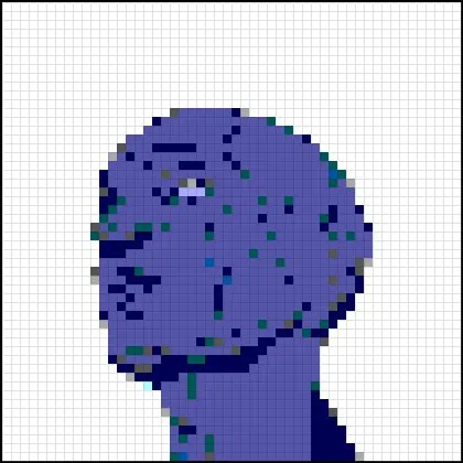 Wireframe converted to Pixel Art style ASCII art