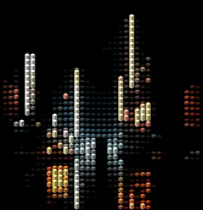 Neon Street converted to Voxel style ASCII art