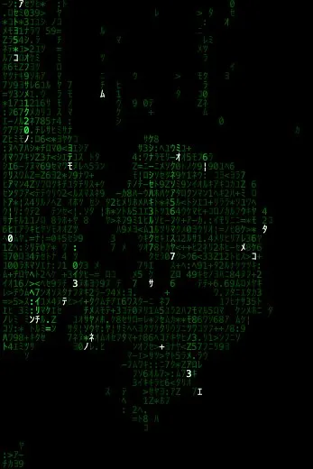 Visor converted to Matrix style ASCII art