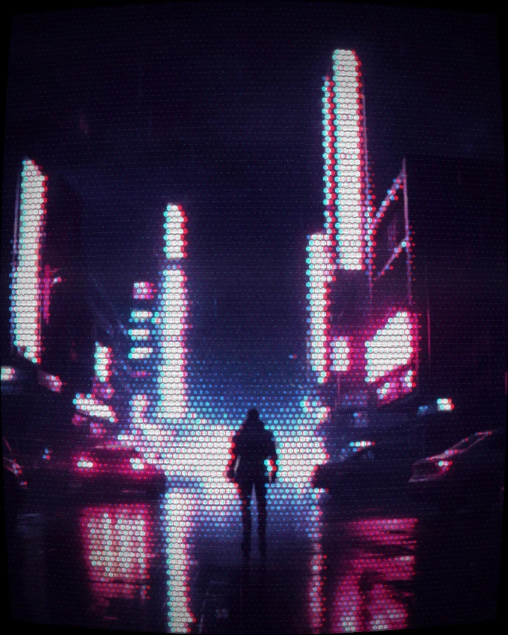 Hexagons style glyph art in the Neon Arcade look