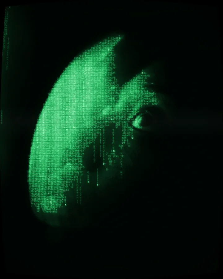 Matrix style glyph art in the Phosphor look