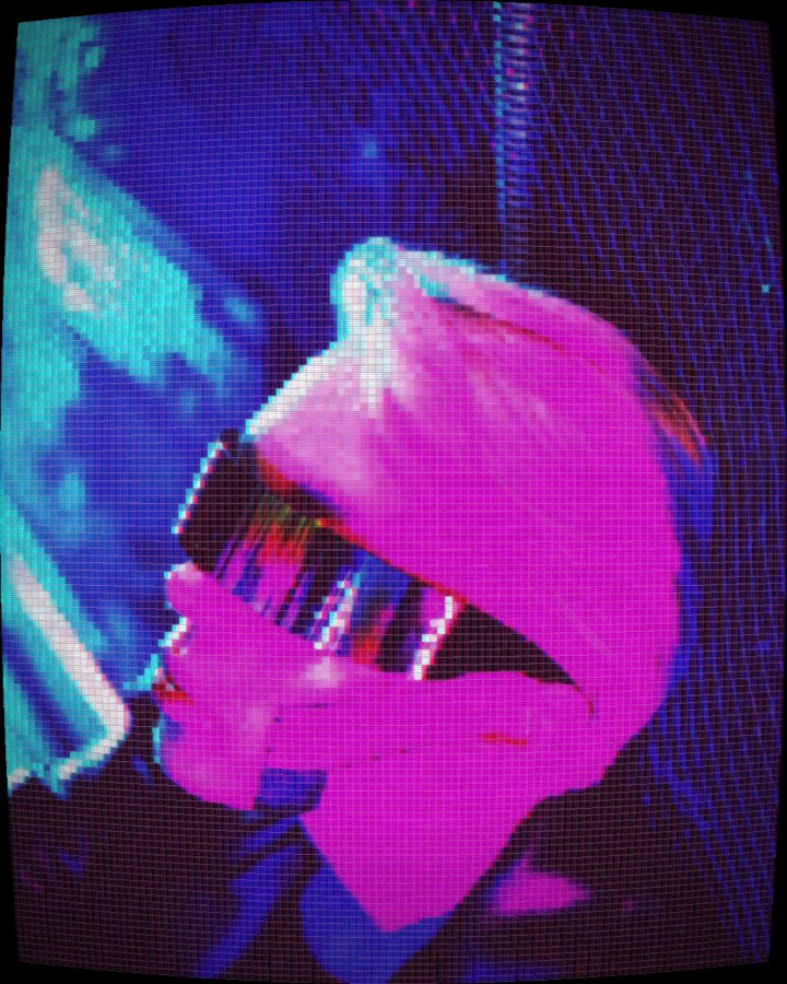Mosaic style glyph art in the Vapor look